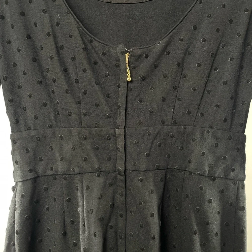 Kate‎ Spade Magdalena Velvet Dot Bow Tie Sheath Dress in Black Size 8